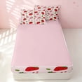 thumbnail image 4 of Erosebridal Cute Strawberry Zipper Queen Comforter Set with Fitted Sheet and 2 Pillowcases, Kawaii Fruit Zipper Bedding Set, Pink Reversible, Soft Strawberry, Pink Reversible, 4 of 7