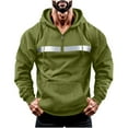 thumbnail image 6 of YLSDY Fashion Zip-Up Hoodies Hooded Safety Sweatshirt for Men Women High Visibility Safety Sweatshirt for Men Work Trendy with Reflective Strips Green L, 6 of 7