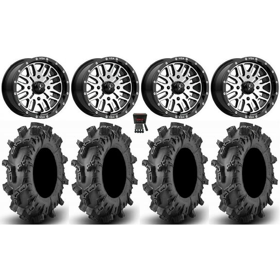 MSA Brute 14" Wheels Machined 30" Terminator Max Tires Can-Am Commander Maverick Renegade Outlander Defender