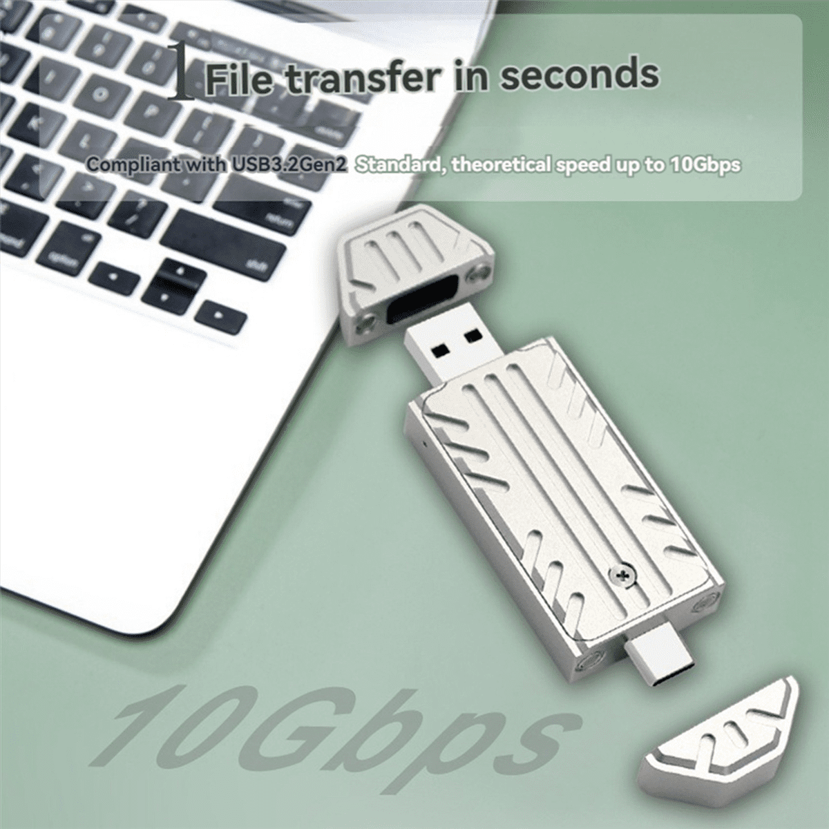 2X M.2 NVME SSD Case External Enclosure USB 3.2 Gen2 10Gbps Type-A + Type-C M2 NVME Adapter Box Supports 2230,2 x M.2 NVME SSD Case 2 x screwdriver 2 x heat sink,Silver
