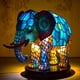 thumbnail image 4 of Lámpara de vidrieras Luz de mesa retro, vidrieras de resina, luz de noche, adorno para el hogar (elefante), 4 of 5