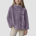 thumbnail image 2 of Gubotare Girls Fleece Jacket Hood Baby Boy & Girl Fleece Jackets Kids Toddler Full Zip Hoodie Autumn Winter Sweater Outerwear Coat Long Sleeve Warm Soft Jackets Size 4T 5T (Purple,4-5 Years), 2 of 4