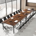 thumbnail image 4 of Costway 2 PCS 95" x 48" Large Meeting Table Seats up to 10 People 2 Cable Grommets for Office Brown, 4 of 8