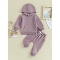 thumbnail image 2 of Suealasg Baby Boys Girls Spring Tracksuit Outfits Clothes 6M 1T 2T 3T Long Sleeve Hooded Sweatshirt and Drawstring Pants Kids 2Pcs Casual Autumn Clothing, 2 of 9