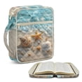 thumbnail image 2 of Xixirimido Quilted Bible Cover Bible Case for Women, Large Bible Carrying Case with Handle, Bible Study Supplies & Christian Gift for Men, Beach Starfish Shell Conch Pattern, 2 of 7