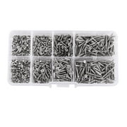 800pcs M2 Cross Drive Flat Head Self Assorted Stainless Steel Screws Set, Tapping Screws Woodworking Fastener with Box for Homemade, Repair, Woodwork Indoor Outdoor