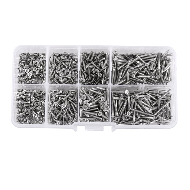 Tornillos Autorroscantes De Cabeza Plana Con AccionAmiento Transversal, Sujetador Para Carpintería Con Caja, M2x4,20 Mm, 800 Piezas Para Reparación De Muebles De