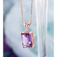 thumbnail image 5 of Gem Stone King 6.27 Ct Purple Amethyst White Diamond 18K Rose Gold Plated Silver Pendant with Chain, 5 of 6