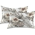 thumbnail image 2 of GZHJMY Tropical Hibiscus Flower Satin Pillowcase for Hair and Skin, Soft and Cozy Cooling Smooth Pillow Cover with Envelop Closure, King Size 20x40in Home Decor, 2 of 7