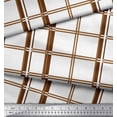 thumbnail image 2 of Soimoi Brown Rayon Fabric Window Pane Check Printed Fabric 1 Yard 56 Inch Wide, 2 of 3