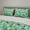thumbnail image 2 of Lemons Comforter & Sham Bedding Set, Tropical Citrus Slices Rhythmic Summer Tasty Continuous Pattern, 3 pcs Duvet Set Microfiber Filling Quilt, 5 Sizes, Emerald Pastel Yellow, by Ambesonne, 2 of 4