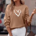 thumbnail image 6 of Wang6 Valentine's Day Sweatshirts for Women Trendy Love Heart Printed Long Sleeve Loose Fit Pullovers Trendy Crew Neck No Hooded Tops T Shirts YX_Khaki S, 6 of 7