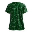 thumbnail image 7 of felwors St Patricks Day Shirt Women Shamrocks Printed V Neck Short Sleeve Nursing Uniform Scrubs Shirts with Pockets (Dark Green, S), 7 of 7
