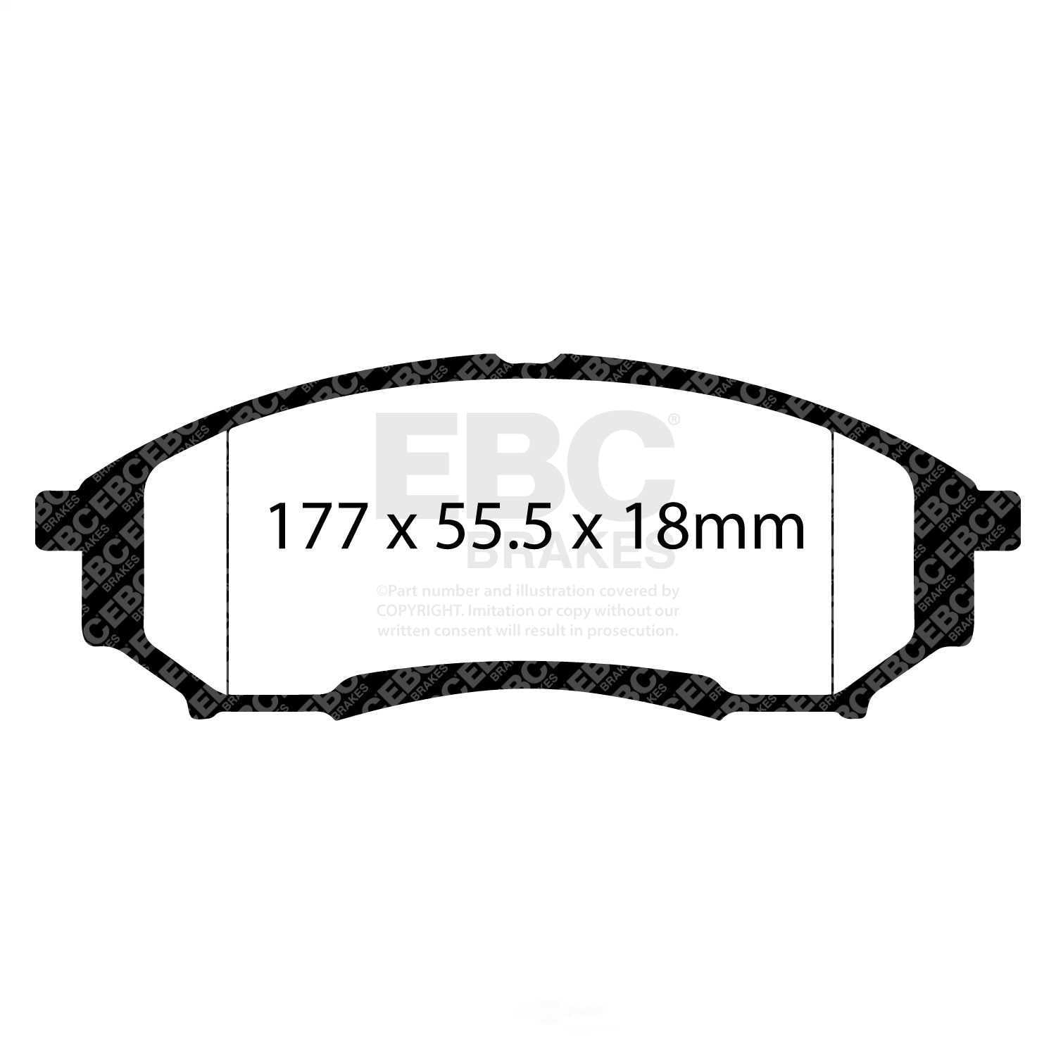 EBC Brakes Yellowstuff 4000 Series Street and Track Brake Pad Set Fits select: 2005-2007 FORD F250, 2005-2007 FORD F350