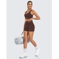 thumbnail image 4 of YEEKISUS Women High Waisted Biker Shorts Scrunch Butt Booty Lifting Shorts for Workout Gym Yoga Athletic Running Cycling Brown L, 4 of 7