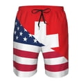 thumbnail image 3 of Fuzoiu USA Switzerland Print Men's Beach Shorts,Men's Swim Trunks,Quick Dry Board Shorts with Pockets,Men's Bathing Suits for Surfing, Running, and Casual Wear-X-Large, 3 of 6