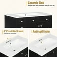 thumbnail image 5 of 30" Bathroom Vanity with Sink Combo Wall Mounted Storage Cabinet Set with Soft Close Drawers, Modern Design with Invisible Handle, Resin Basin Sink Top, Gray, 5 of 10