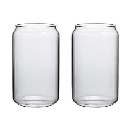 

Cola Cup Beer Glass Drinking Glasses 395ml/580ml Transparent Can Shaped With Bamboo Cover Creative 2pcs Dinnerware