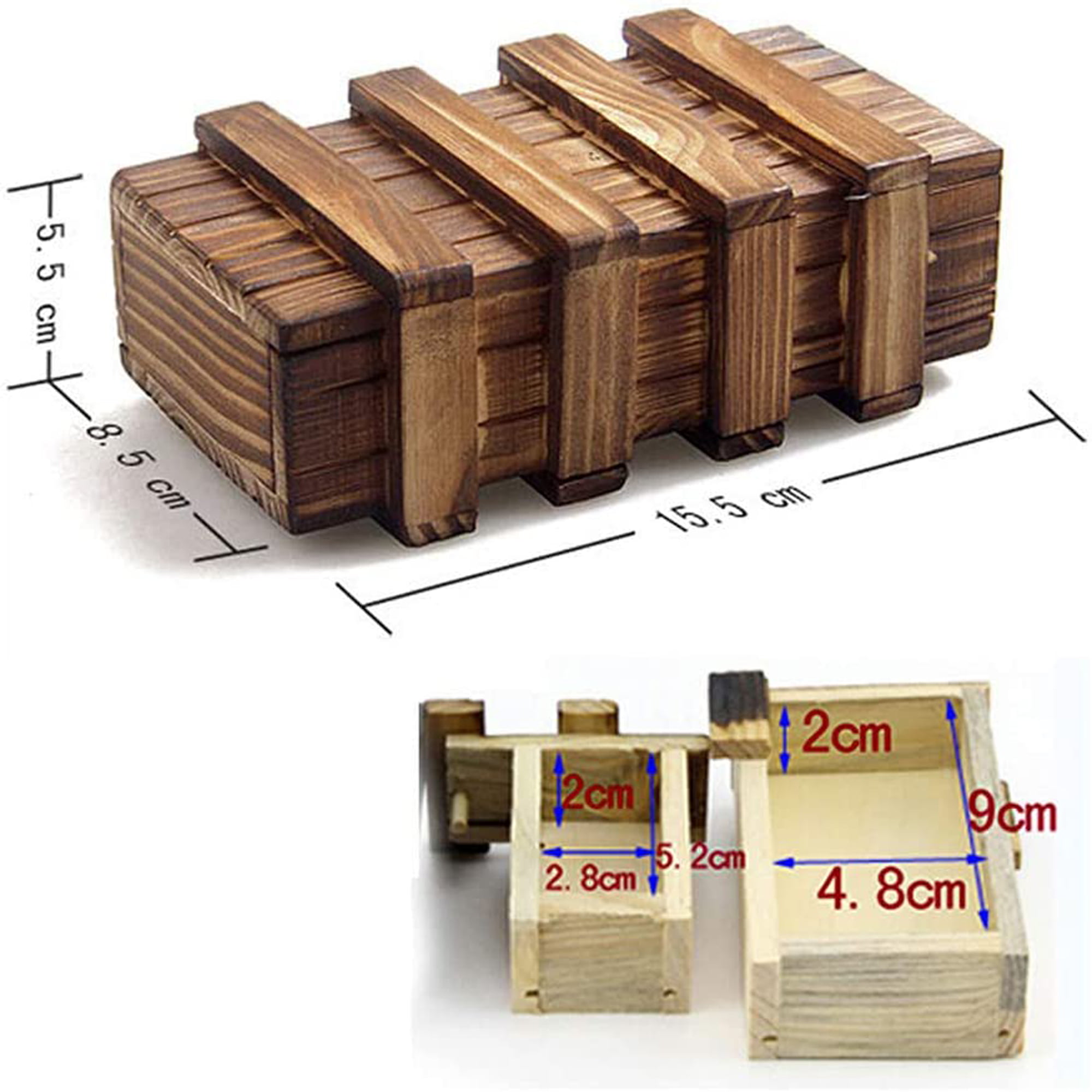 Magic Compartment Holz Puzzle Box mit Geheimfach Rätsel Kids Gif   la 
