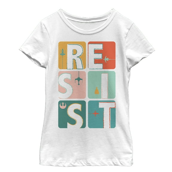 Girl's Star Wars Resistance Resist Blocks Graphic Tee White X Small