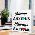 thumbnail image 4 of Zomyto 7x7 In Inspirational Wooden Box Sign,Always Anxious Always Awesome Wood Sign, 4 of 7