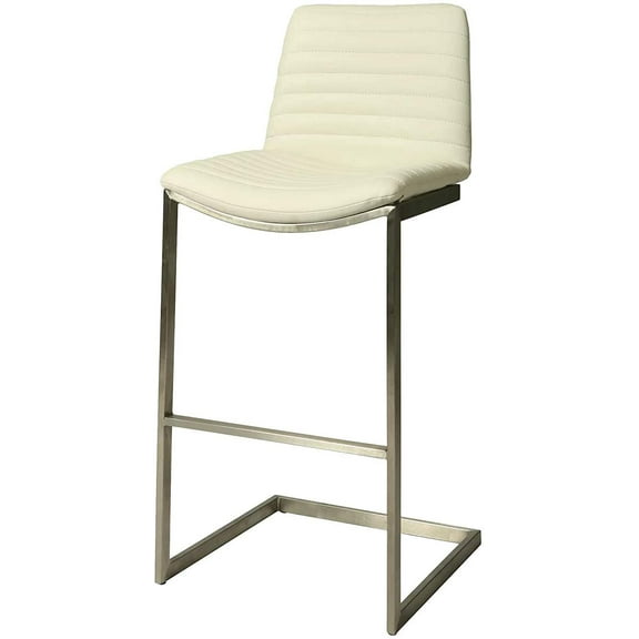 Strange DNA Buxton Stool Counter Height - Elegant Design Stainless Steel Frame Bar Stool - Modern Flair Seat Furniture for Dining Room, Kitchen, Bars, Counter or More (Pu Ivory, 26)