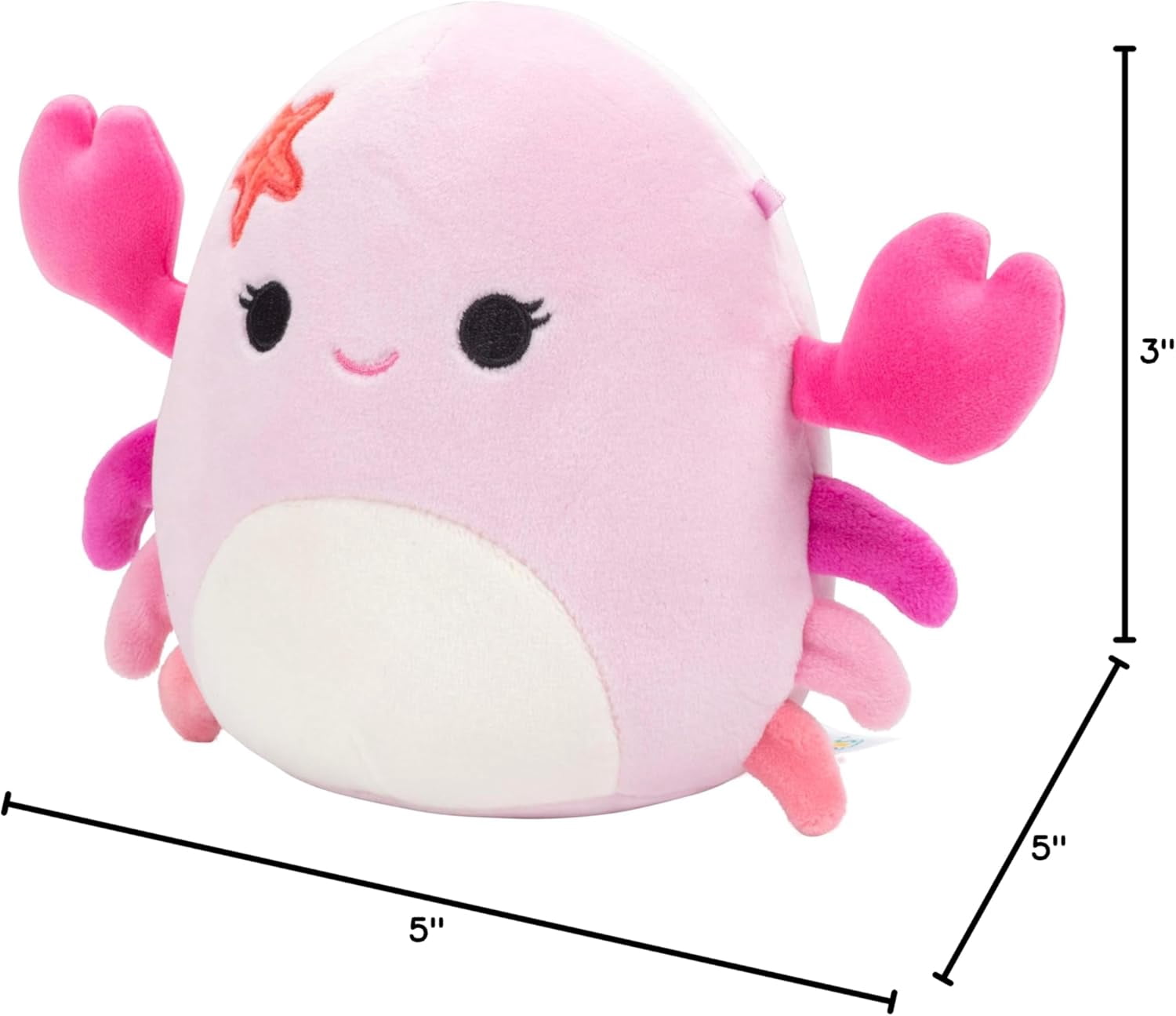 Squishmallows Original 5-Inch Cailey The Crab - Official Jazwares Little Plush - Collectible Soft & Squishy Mini Stuffed Animal Toy - Add to Your Squad - Gift for Kids, Girls & Boys