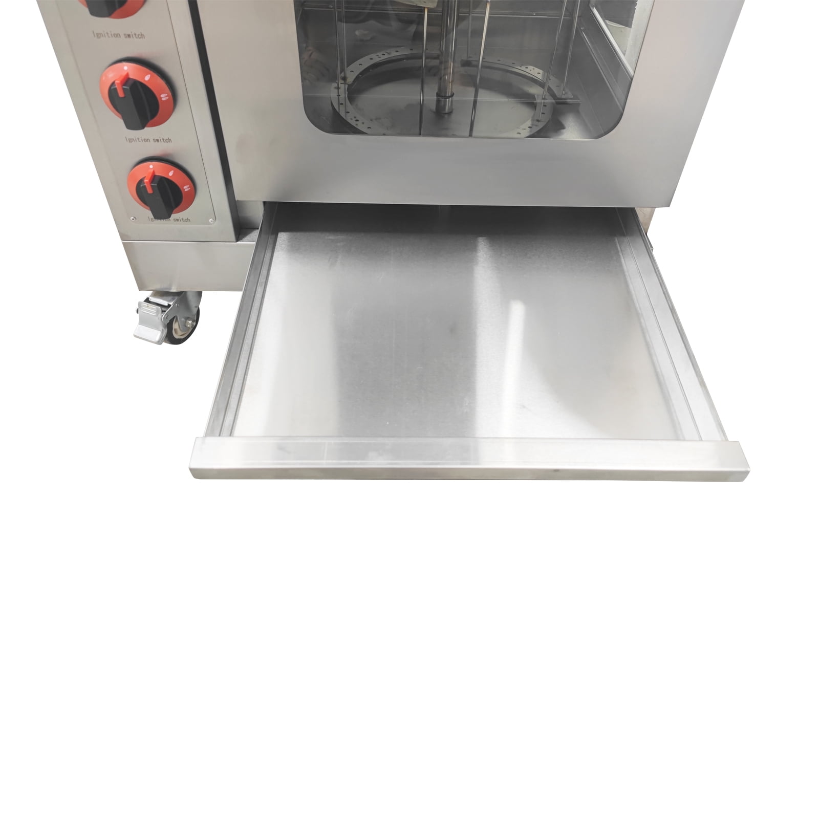 LPG Gas Chicken Rotisserie Oven Machine Rotary Chicken Duck Grill Toaster 110V 122°F-482°F with Drip Tray