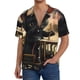 thumbnail image 1 of Balery Adorable Kitten On Mini Train Camisa Casual de Manga Corta con Botones para Hombre, Texturizada, Estilo Cubano, para Playa, Verano-Small, 1 of 5