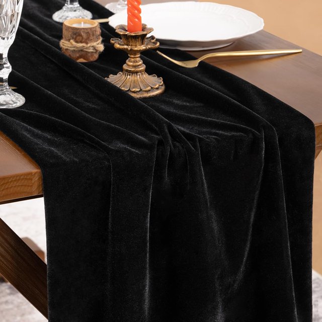 Camino de mesa Socomi 51x305 cm Black Velvet Luxury