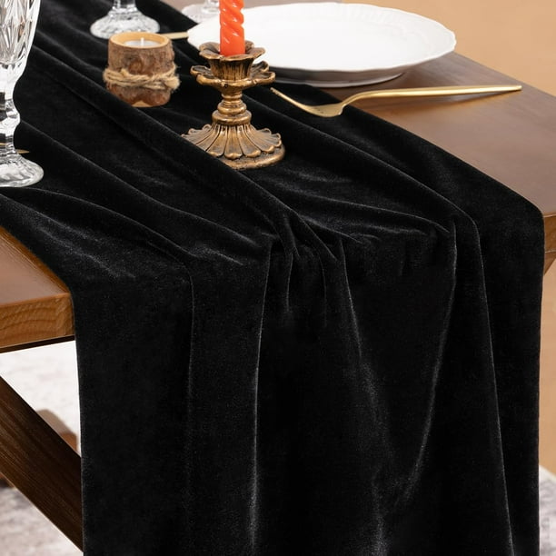 Camino de mesa Socomi 51x305 cm Black Velvet Luxury