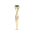 thumbnail image 3 of ANGARA Natural Nature Inspired Emerald & Diamond Twisted Vine Engagement Ring in 14K Yellow Gold for Women (Size-5mm) | May Birthstone, Anniversary, Jewelry Gift for Women | Natural Emerald Ring, 3 of 9