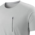 thumbnail image 3 of Mens Cooling Fabric Gym T-Shirts Gym Running Tops with Zipper Pocket Short Sleeve Sports Training Quick Dry Breathable Shirt Lightweight Activewear Summer Workout Tee Shirts, 3 of 5