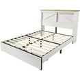 thumbnail image 4 of Papajet Full Bed Frame with Bookcase Headboard & Charging Station, 2 Storage Drawers, White, 4 of 9