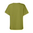 thumbnail image 5 of Yubnlvae Women's Casual Solid Button V-Neck Hollow-Out Short Sleeve T-Shirt, 2025 Women's V-Neck Lace Trim Blouse Short Sleeve Summer Top | Beach Wedding & Daily Boho Outfits, Green, 3Xl, 5 of 5