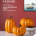 thumbnail image 2 of AURIGATE Artificial Orange Pumpkins Large Faux Harvest Pumpkins for Fall Thanksgiving Halloween Seasonal Holiday Decor Decoration, 2 of 3