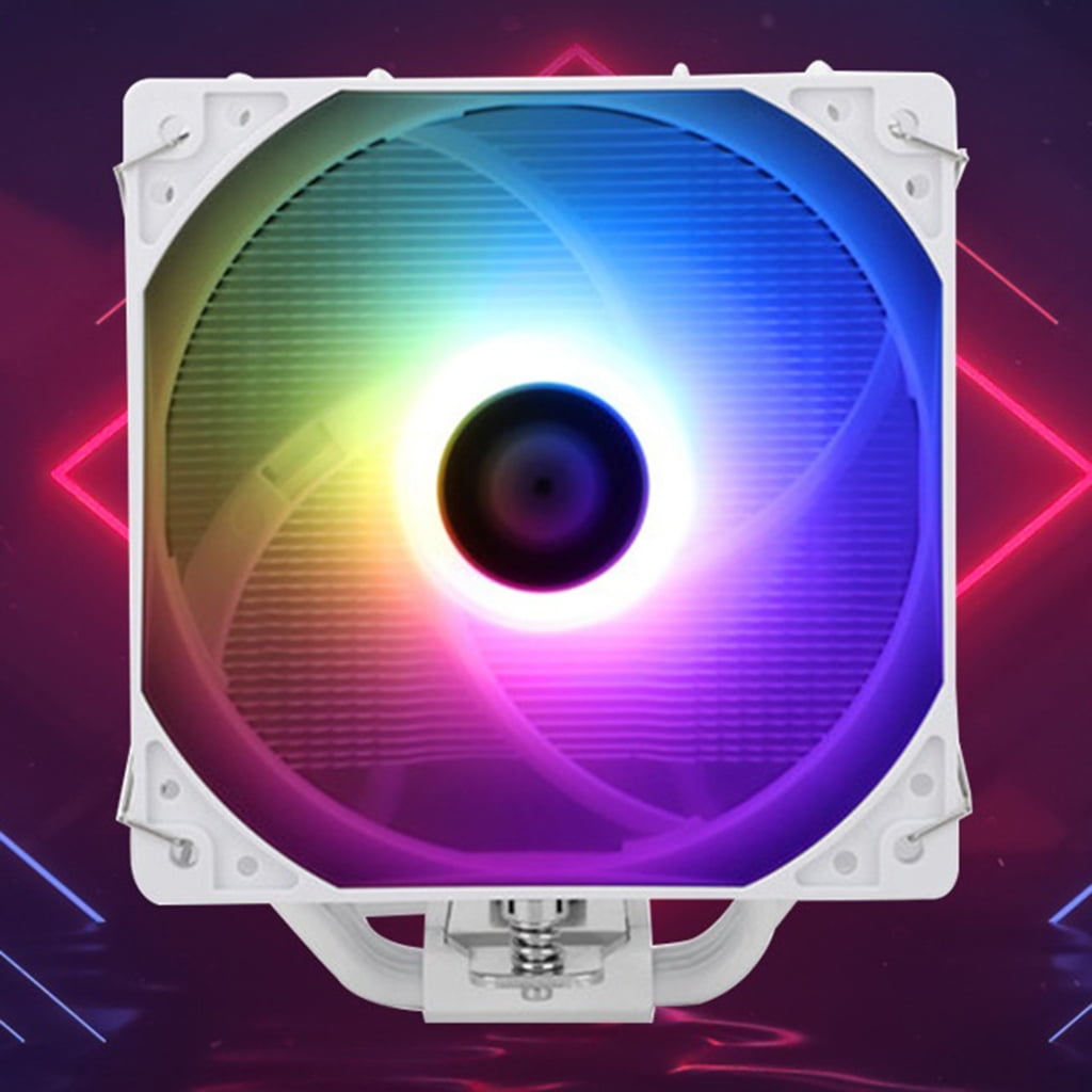 Oasiva TL-AX120 R-SE WHITE ARGB CPU Air Cooler, 4 Heat Pipes, TL-C12CW-S PWM Quiet Fan CPU Cooler with S-FDB Bearing