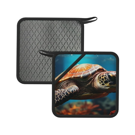

Sikiie Realistic Turtle Pot Holders Kitchen Insulation Mats Heat Resistant Pot-Holder Oven Anti-Scald Pads for Cooking Baking 7.1*7.1inch