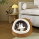 thumbnail image 2 of Camas para Gatos, Tienda de Campaña para Gatos, Camas para Perros, Cama Cueva Semicerrada para Gatos con Bolas Acolchadas, Cama Suave y Cómoda para Gatos con Tapete Lavable y Desmontable, Productos p, 2 of 7