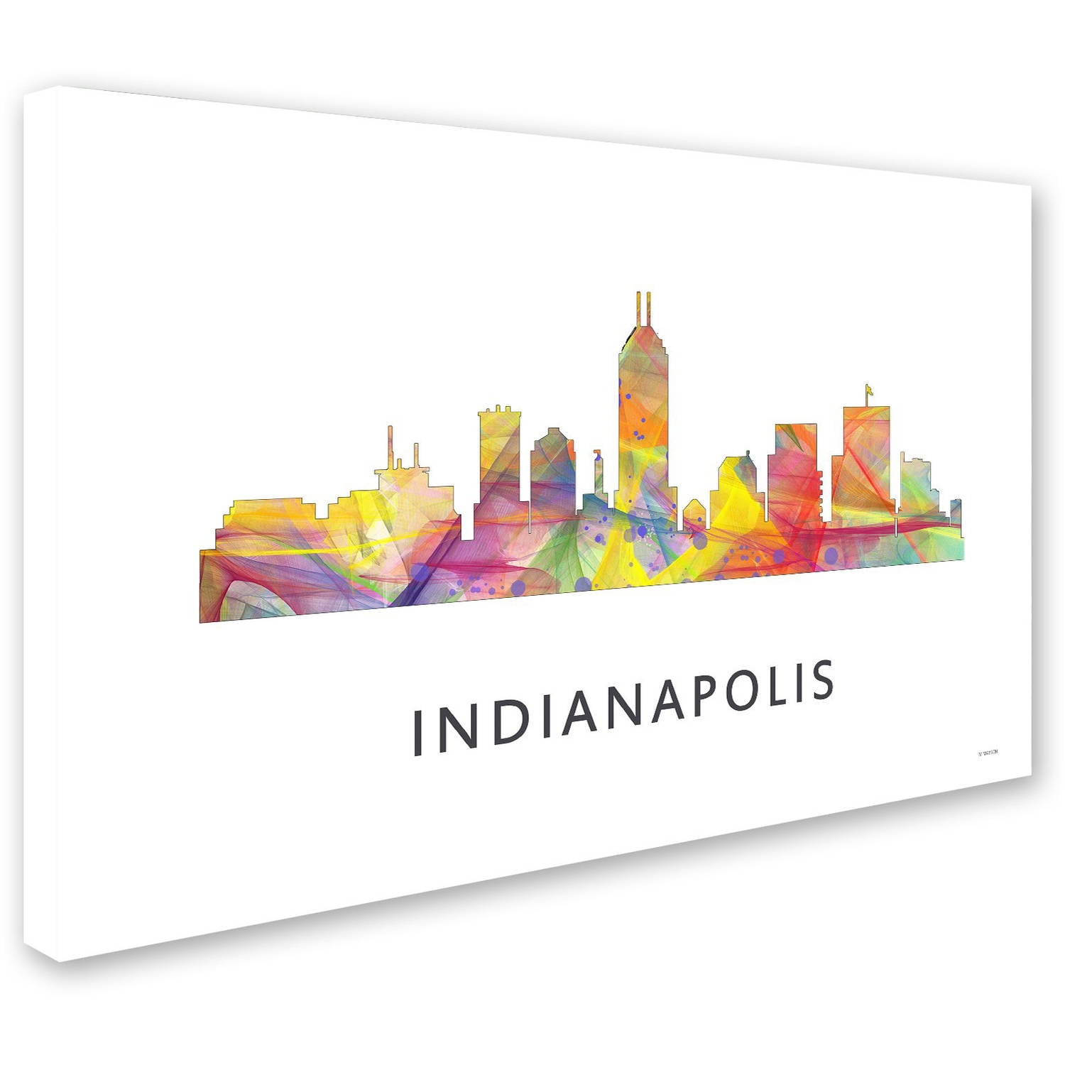 Trademark Fine Art 'Indianapolis Indiana Skyline WB-1' Canvas Art by Marlene Watson