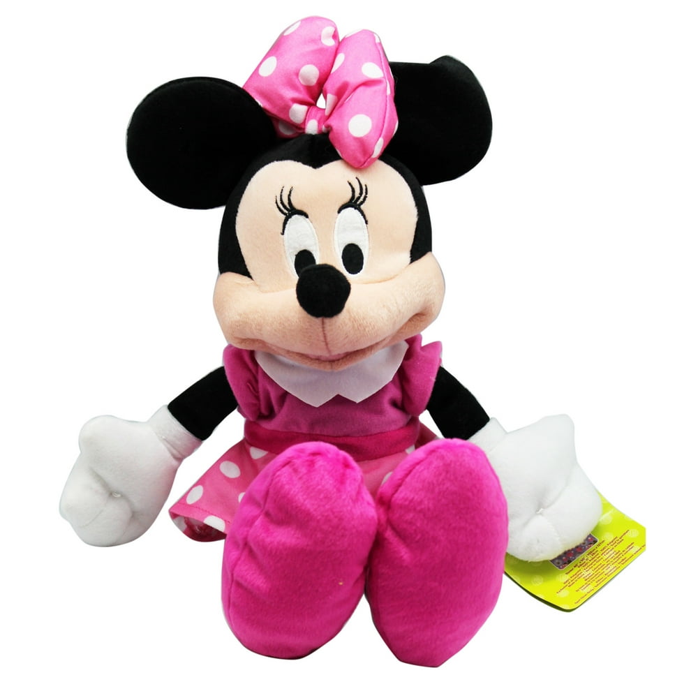 Disney's Minnie Mouse With Pink Polka Dot Dress and Bow Plush Toy (17in) - Walmart.com - Walmart.com