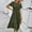 Army Green, variant on Women Summer Solid Color Casual Round Neck Short Sleeve Hollow Dress Womens Outfits Summer