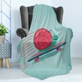 thumbnail image 4 of Snail Soft Flannel Fleece Throw Blanket, Hipster Animal on a Skateboard Youth Motion Full of Life Joyful, Cozy Plush for Indoor and Outdoor Use, 60" x 80", Pale Blue Magenta, by Ambesonne, 4 of 5