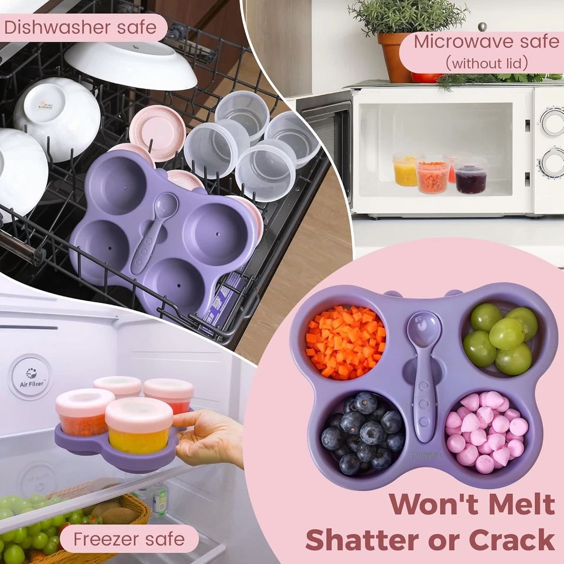 KLYNE - 4Oz Baby Food Container With Airtight Lids Storage Containers For Daycare Travel