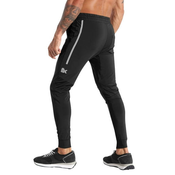 BROKIG Men's Relaxed Gym Jogger Pants,Lightweight Workout Running Sweatpants with Pockets (Large, Black)
