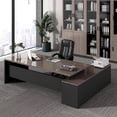 thumbnail image 2 of Black Corner Office Desk Executive Luxury Modern Organization Computer Desks Modern Height Escritorio Gaming Desk Decorations My Lux Decor Round, 2 of 27