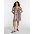 thumbnail image 2 of Terra & Sky Women’s Plus Printed Swing Mini Swing Dress with Tie Back, Sizes 0X-5X, 2 of 5