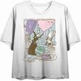 thumbnail image 3 of Wizard Of Oz Wicked Witch Flying Monkey & Guard
 Women's White Crew Neck Short Sleeve Crop Tee-XS, 3 of 4