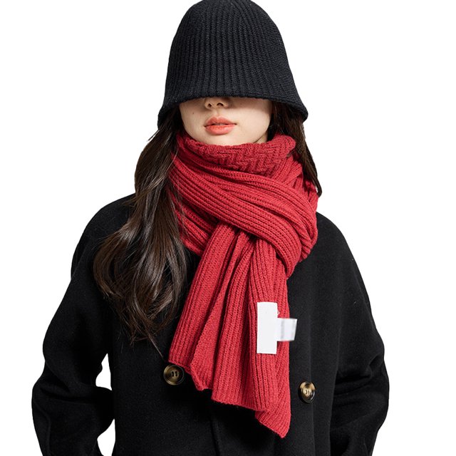 Bufanda cálida de otoño e invierno, bufanda cálida de cuello de invierno de color puro