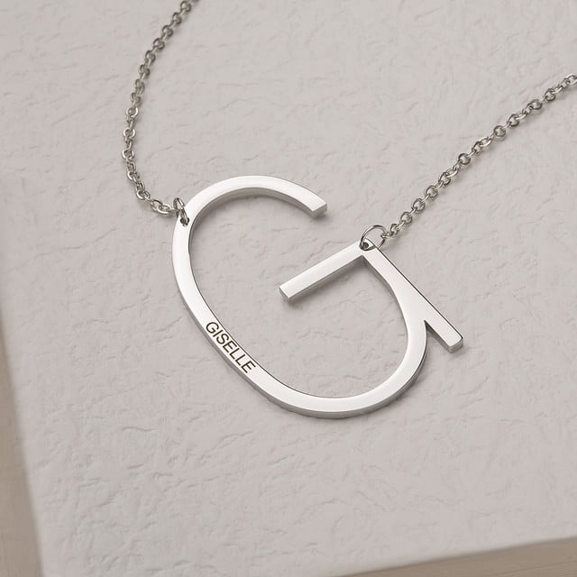 Custom Letter Necklace - Sideways initials Necklace - Mother's Day Gift - Gift for Her - Bridesmaid Gift - Christmas Gift